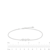 Thumbnail Image 4 of 0.04 CT. T.W. Diamond Frame Three Stone Anklet in Sterling Silver - 10"