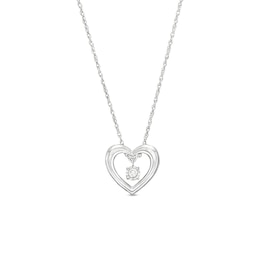 Unstoppable Love™ 0.05 CT. Diamond Solitaire Dangle Heart Pendant in Sterling Silver