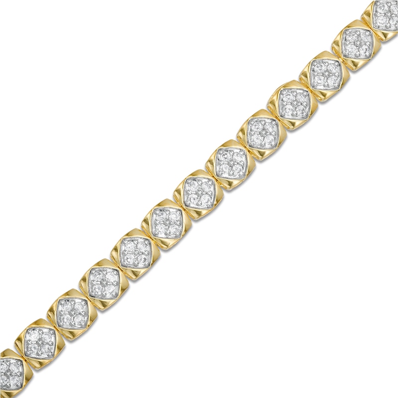 1.50 CT. T.W. Diamond Squared Line Bracelet in 10K Gold - 7.25"|Peoples Jewellers