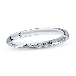 2.0mm Engravable Comfort-Fit Wedding Band in 14K White Gold (1 Finish and Line)