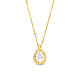 Unstoppable Love™ 0.05 CT. Diamond Solitaire Dangle Flame Pendant in 10K Gold