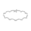 Thumbnail Image 0 of 0.50 CT. T.W. Diamond Wavy Bracelet in Sterling Silver - 7.25"