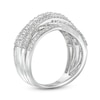 Thumbnail Image 2 of 1.00 CT. T.W. Diamond Layered Orbit Overlay Ring in 10K White Gold