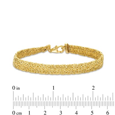 6.8mm Byzantine Chain Bracelet in Hollow 14K Gold - 7.25"