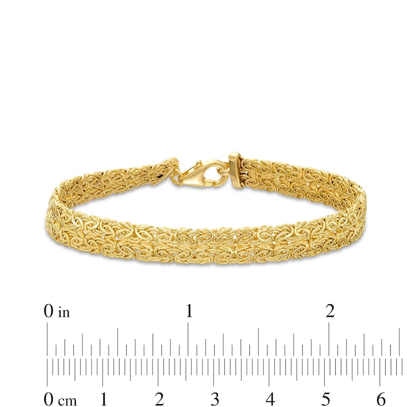 6.8mm Byzantine Chain Bracelet in Hollow 14K Gold - 7.25"