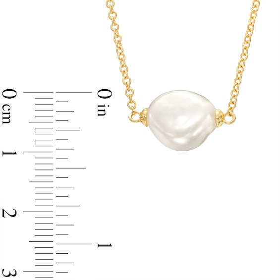 10.0mm Baroque Freshwater Cultured Pearl Necklace in 10K Gold