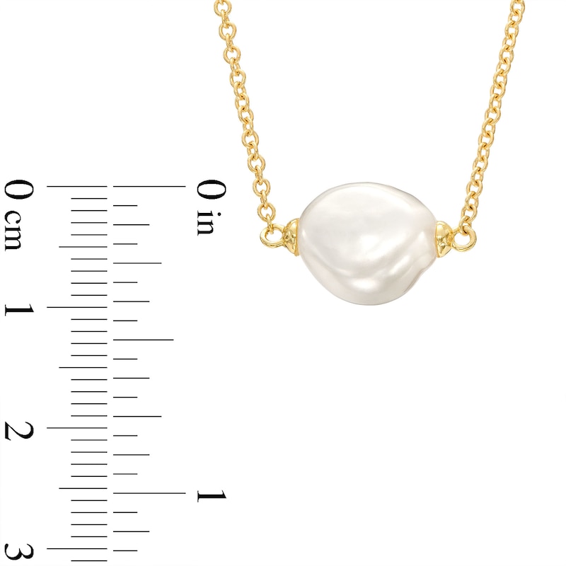 Main Image 3 of 10.0mm Baroque Freshwater Cultured Pearl Necklace in 10K Gold