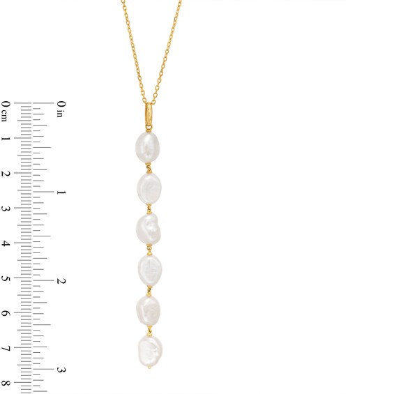 6.0-7.0mm Baroque Freshwater Cultured Pearl Dangle Drop Pendant in 10K Gold