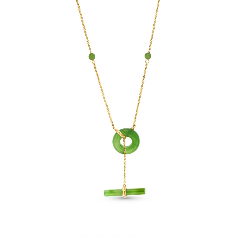 Jade Toggle Necklace in 14K Gold|Peoples Jewellers