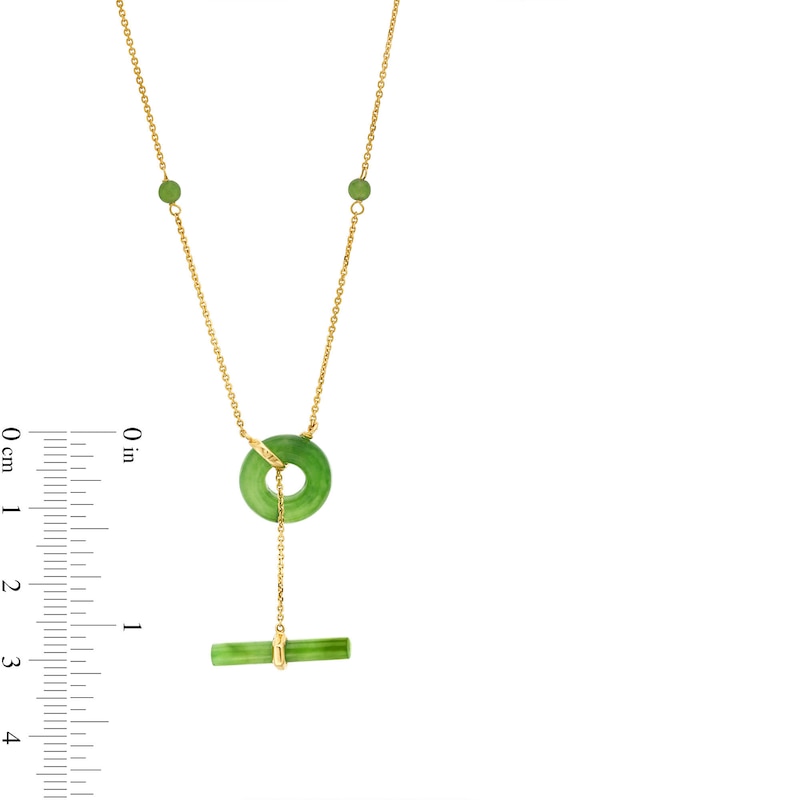 Main Image 4 of Jade Toggle Necklace in 14K Gold