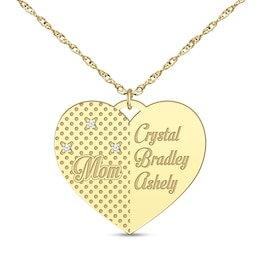 Diamond Accent "Mom" Engravable Heart Pendant (1-4 Lines)