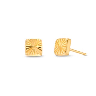 5.0mm Diamond-Cut Ball Stud Earrings in 14K Gold