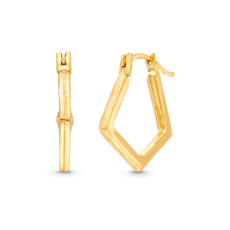 Pentagon-Shaped 16.0mm Hoop Earrings in 14K Gold|Peoples Jewellers