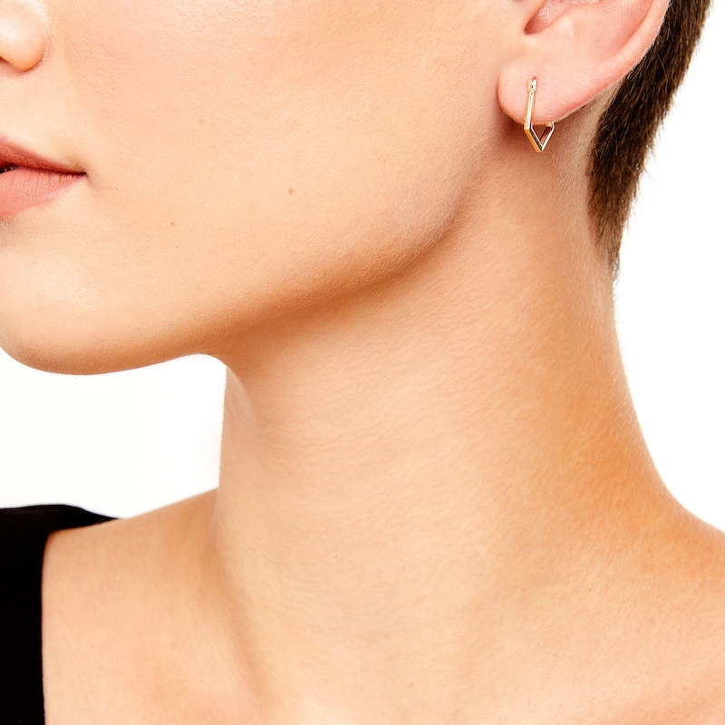 Main Image 2 of Pentagon-Shaped 16.0mm Hoop Earrings in 14K Gold