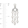 Thumbnail Image 2 of Cultured Freshwater Pearl and White Lab-Created Sapphire Chandelier Drop Earrings in Sterling Silver