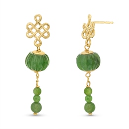 Jade Lantern Lattice Drop Earrings in 14K Gold