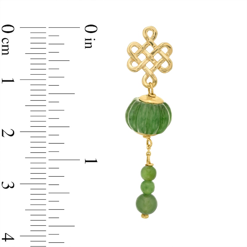 Jade Lantern Lattice Drop Earrings in 14K Gold