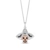 Thumbnail Image 0 of Disney Treasures Coco 0.085 CT. T.W. Black and White Diamond Sombrero Skull Pendant in Sterling Silver and 10K Rose Gold