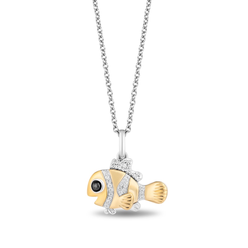 Disney Treasures Finding Nemo 0.065 CT. T.W. Diamond Marlin Pendant in Sterling Silver and 10K Gold