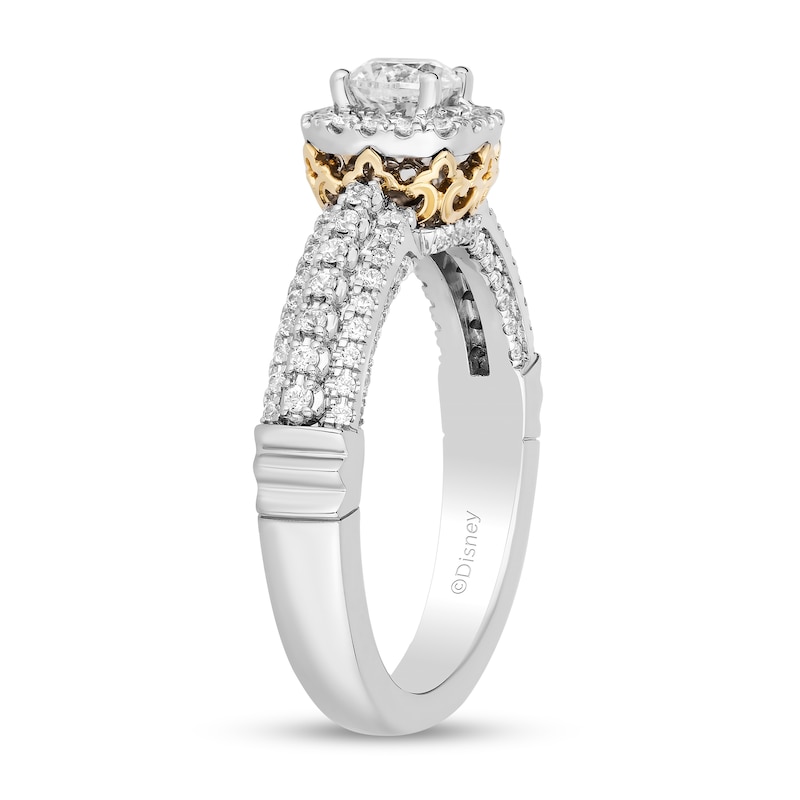 Main Image 2 of Collector's Edition Enchanted Disney 0.80 CT. T.W. Diamond Frame Engagement Ring in 14K Two-Tone Gold