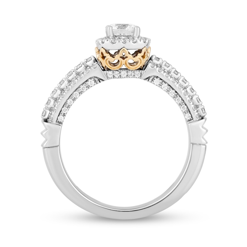 Main Image 3 of Collector's Edition Enchanted Disney 0.80 CT. T.W. Diamond Frame Engagement Ring in 14K Two-Tone Gold