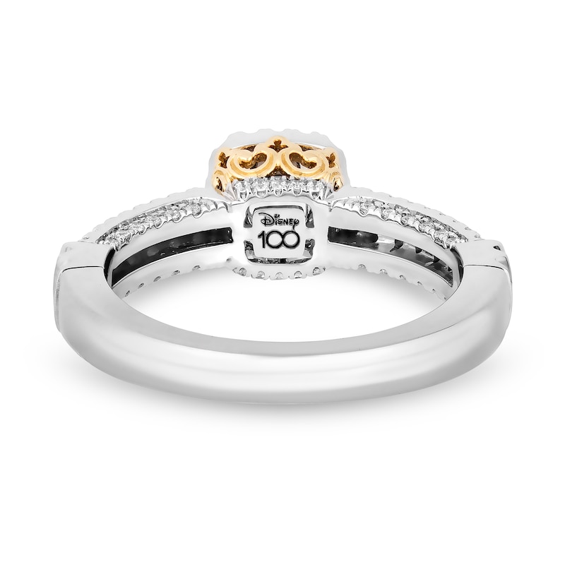 Collector's Edition Enchanted Disney 100th Anniversary 0.80 CT. T.W. Diamond Frame Engagement Ring in 14K Two-Tone Gold