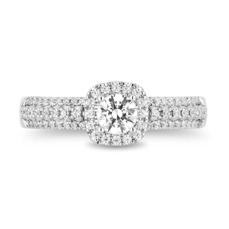 Main Image 5 of Collector's Edition Enchanted Disney 0.80 CT. T.W. Diamond Frame Engagement Ring in 14K Two-Tone Gold