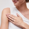 Thumbnail Image 2 of Vera Wang Love Collection 0.37 CT. T.W. Diamond and Blue Sapphire Stacked Band in 14K White Gold