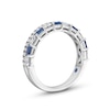 Thumbnail Image 3 of Vera Wang Love Collection 0.37 CT. T.W. Diamond and Blue Sapphire Stacked Band in 14K White Gold