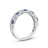 Thumbnail Image 2 of Vera Wang Love Collection 0.37 CT. T.W. Diamond and Blue Sapphire Stacked Band in 14K White Gold