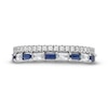 Thumbnail Image 4 of Vera Wang Love Collection 0.37 CT. T.W. Diamond and Blue Sapphire Stacked Band in 14K White Gold