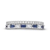 Thumbnail Image 3 of Vera Wang Love Collection 0.37 CT. T.W. Diamond and Blue Sapphire Stacked Band in 14K White Gold