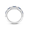 Thumbnail Image 5 of Vera Wang Love Collection 0.37 CT. T.W. Diamond and Blue Sapphire Stacked Band in 14K White Gold