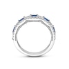 Thumbnail Image 4 of Vera Wang Love Collection 0.37 CT. T.W. Diamond and Blue Sapphire Stacked Band in 14K White Gold