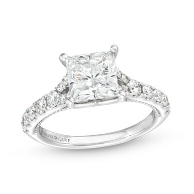 Vera Wang Love Collection 2.45 CT. T.W. Princess-Cut Certified Lab-Created Diamond Engagement Ring in 14K White Gold (F/VS2)