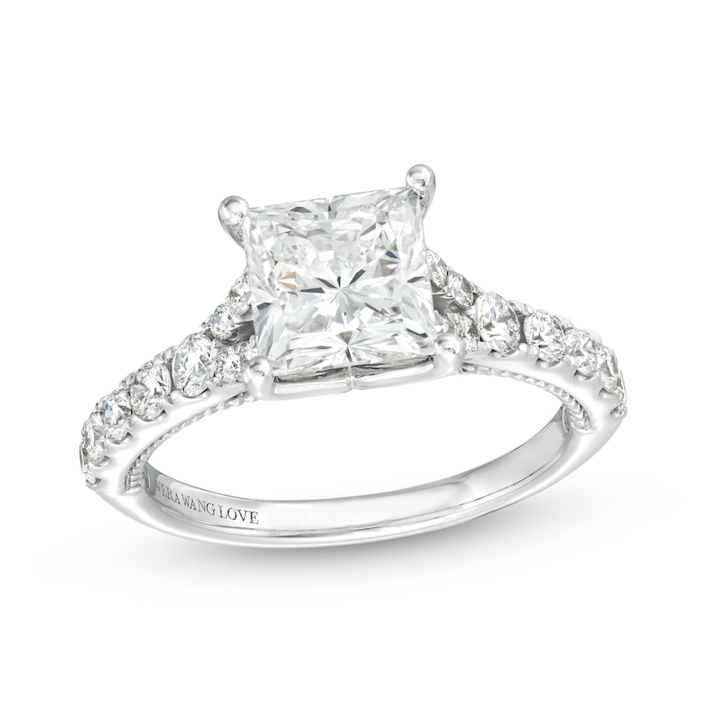 TRUE Lab-Created Diamonds by Vera Wang Love 2.45 CT. T.W. Princess-Cut Engagement Ring in 14K White Gold (F/VS2)