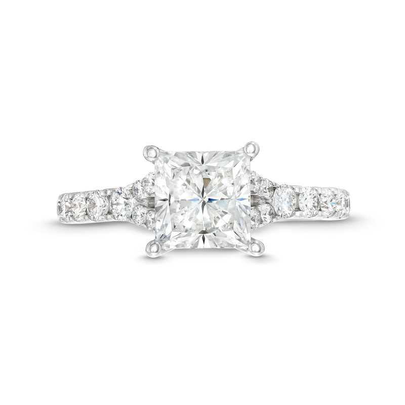 Vera Wang Love Collection 2.45 CT. T.W. Princess-Cut Certified Lab-Created Diamond Engagement Ring in 14K White Gold (F/VS2)