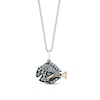 Thumbnail Image 1 of Disney Treasures Finding Nemo Swiss Blue Topaz and 0.04 CT. T.W. Diamond Dory Pendant in Sterling Silver and 10K Gold