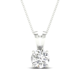 0.90 CT. Certified Lab-Grown Diamond Solitaire Pendant in 10K White Gold (I/SI2)
