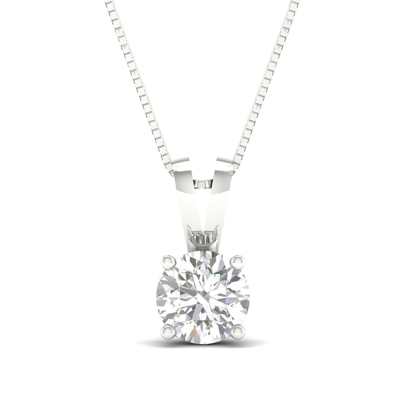 Main Image 1 of 0.90 CT. Certified Lab-Grown Diamond Solitaire Pendant in 10K White Gold (I/SI2)