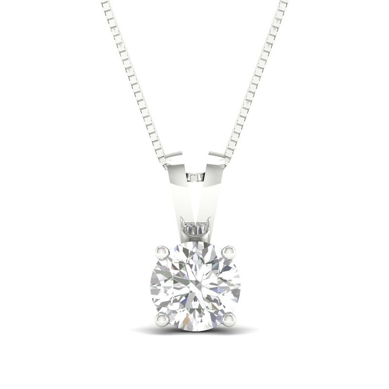 CT. Certified Lab-Created Diamond Solitaire Pendant in 10K White Gold (I/SI2)|Peoples Jewellers