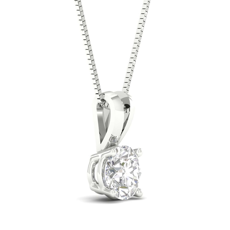 Main Image 2 of 0.90 CT. Certified Lab-Grown Diamond Solitaire Pendant in 10K White Gold (I/SI2)