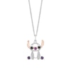 Thumbnail Image 1 of Disney Treasures Lilo and Stitch Amethyst and 0.085 CT. T.W. Diamond Seated Pendant in Sterling Silver and 10K Rose Gold