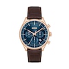 Men's Hugo Boss Gregor Rose Chronograph Brown Leather Strap Watch with Blue Dial (Model: 1514050)