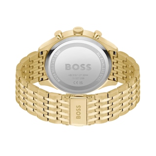 Men's Hugo Boss Gregor Chronograph Brushed Gold-Tone IP Watch with Black Dial (Model: 1514051)