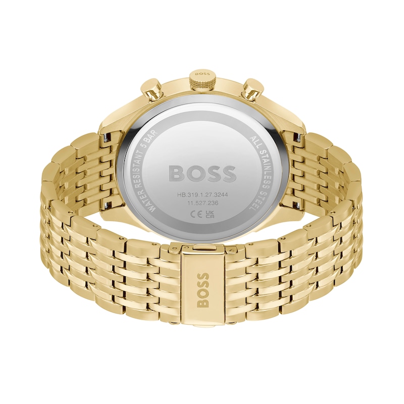 Main Image 3 of Men's Hugo Boss Gregor Chronograph Brushed Gold-Tone IP Watch with Black Dial (Model: 1514051)