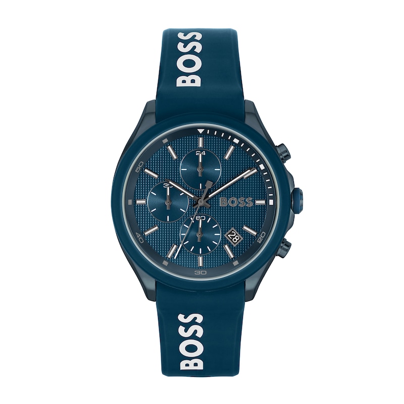 Men's Hugo Boss Velocity Silicone Strap Chronograph Watch with Dial (Model: )|Peoples Jewellers