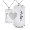 Thumbnail Image 1 of Couple's Fingerprint Engravable Dog Tag Pendant Set in Sterling Silver (2 Fingerprints and 5 Lines)