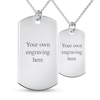 Thumbnail Image 2 of Couple's Fingerprint Engravable Dog Tag Pendant Set in Sterling Silver (2 Fingerprints and 5 Lines)
