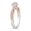 Thumbnail Image 2 of Enchanted Disney Belle 0.45 CT. T.W. Diamond Scallop Frame Split Shank Engagement Ring in 14K Two-Tone Gold